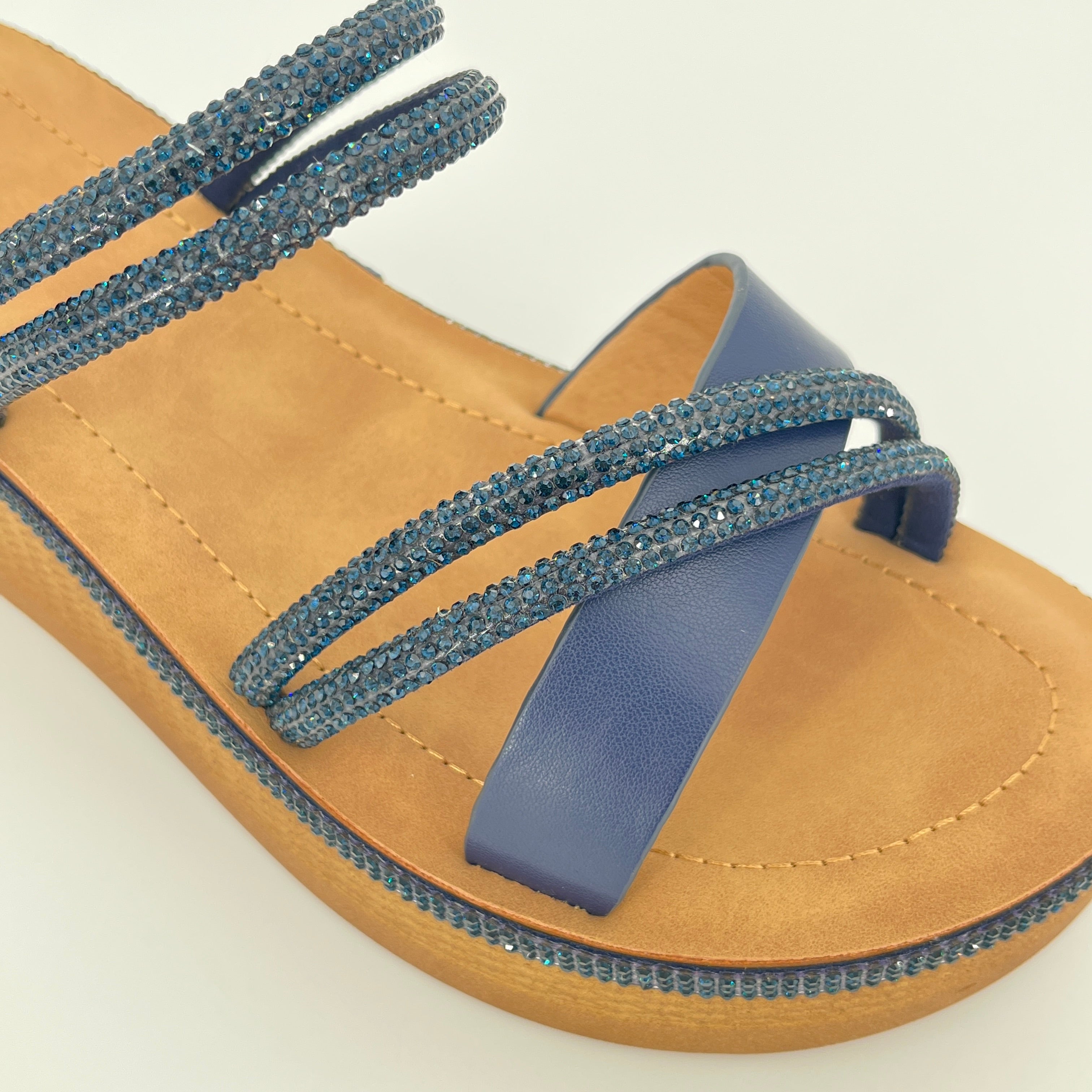 ZC Women's Rhinestone Roman Wedge Sandals – Wholesale | Comfort Fit | Multi-Color Options
