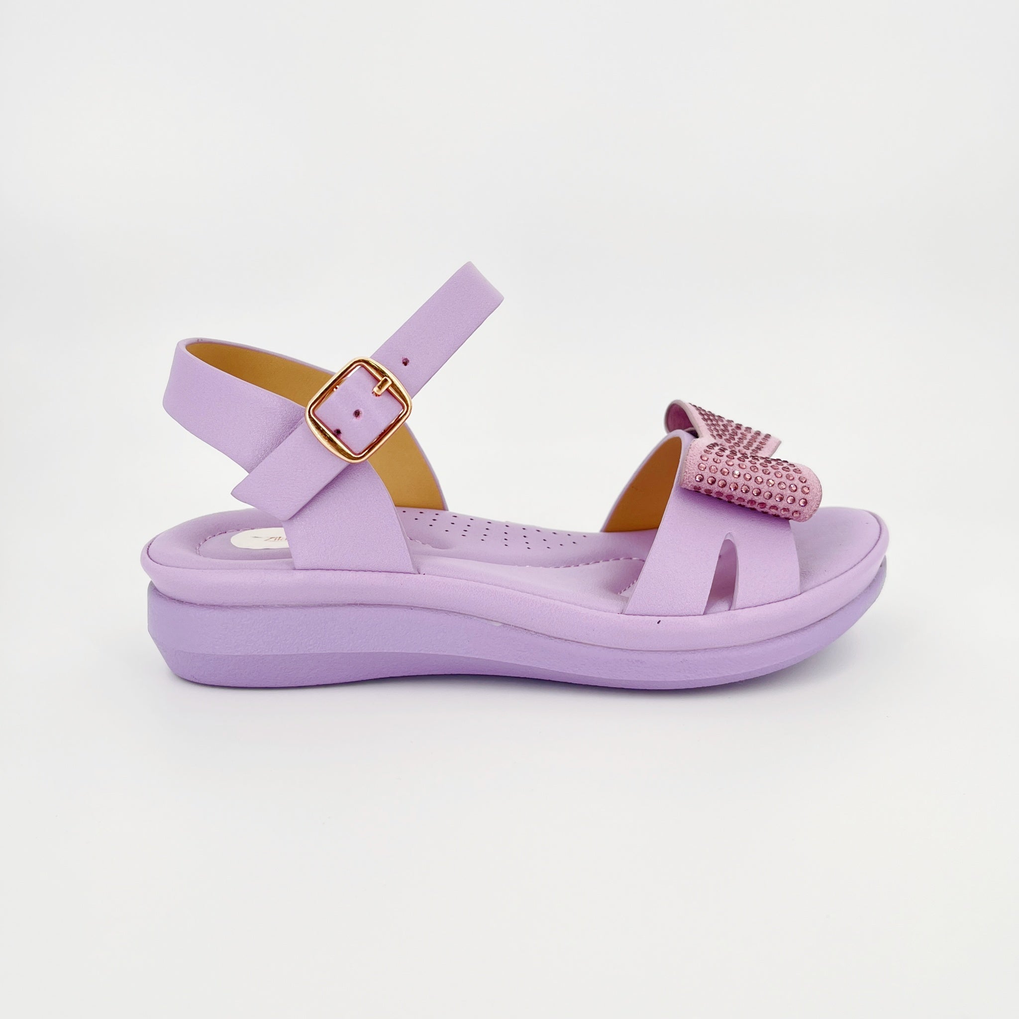 ZC Girls' Full-Crystal Bow Platform Sandals – Wholesale | Comfort Fit | Anti-Slip | Multi-Color Options