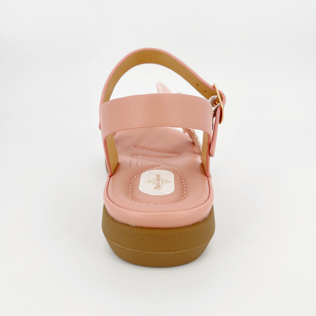 ZC Girls' Lace Flower Crystal Tassel Cross-Strap Flat Sandals – Wholesale | Comfort Fit | Anti-Slip | Multi-Color Options