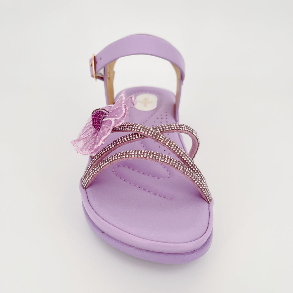 ZC Girls' Lace Flower Crystal Tassel Cross-Strap Flat Sandals – Wholesale | Comfort Fit | Anti-Slip | Multi-Color Options