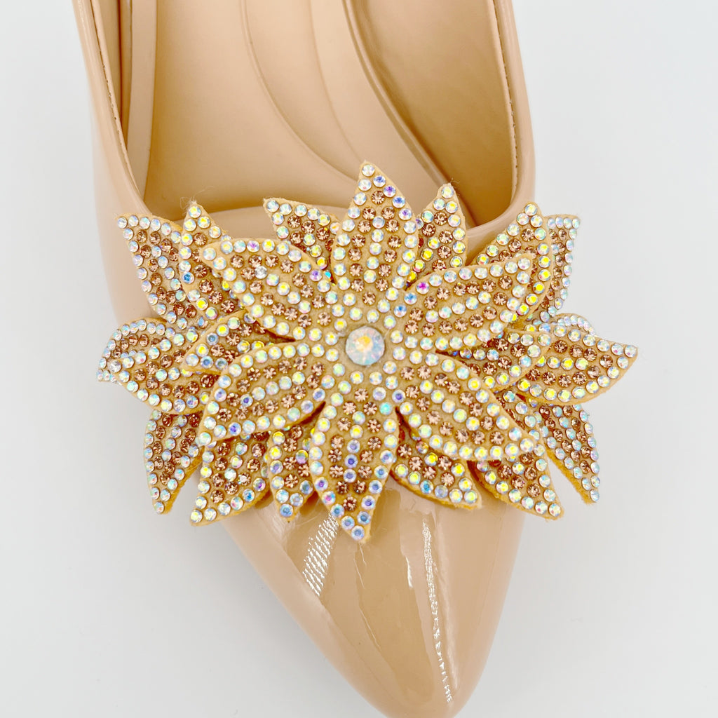 ZC Women's Crystal Sunflower Block High Heel Sandals – Wholesale | Comfort Fit | Multi-Color Options