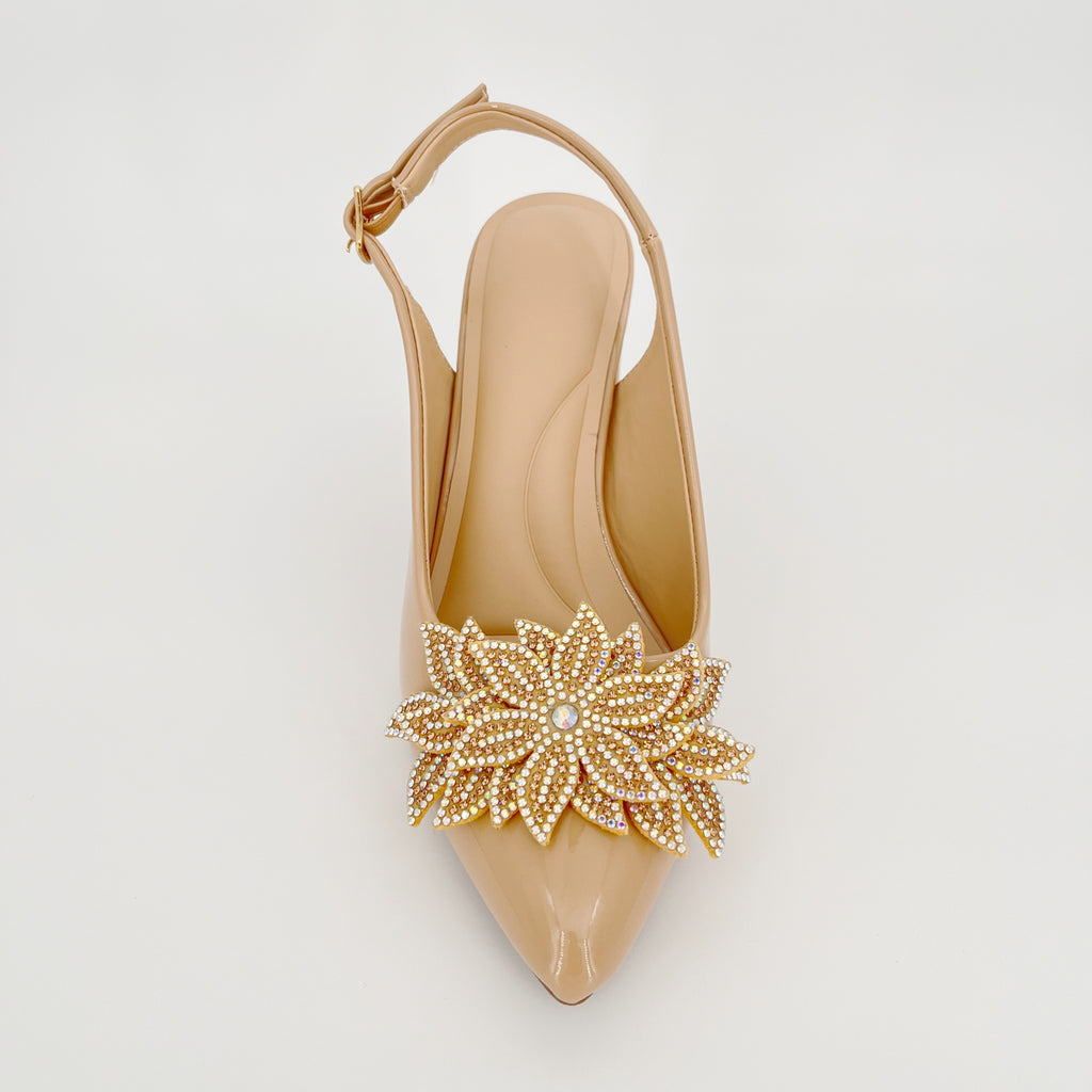ZC Women's Crystal Sunflower Block High Heel Sandals – Wholesale | Comfort Fit | Multi-Color Options