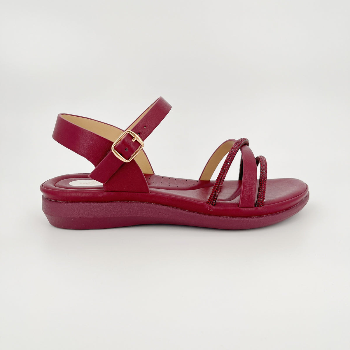 Sandalias planas ZC de mujer con tiras cruzadas y cristales a tono – Al por mayor | Ajuste cómodo | Opciones multicolor
