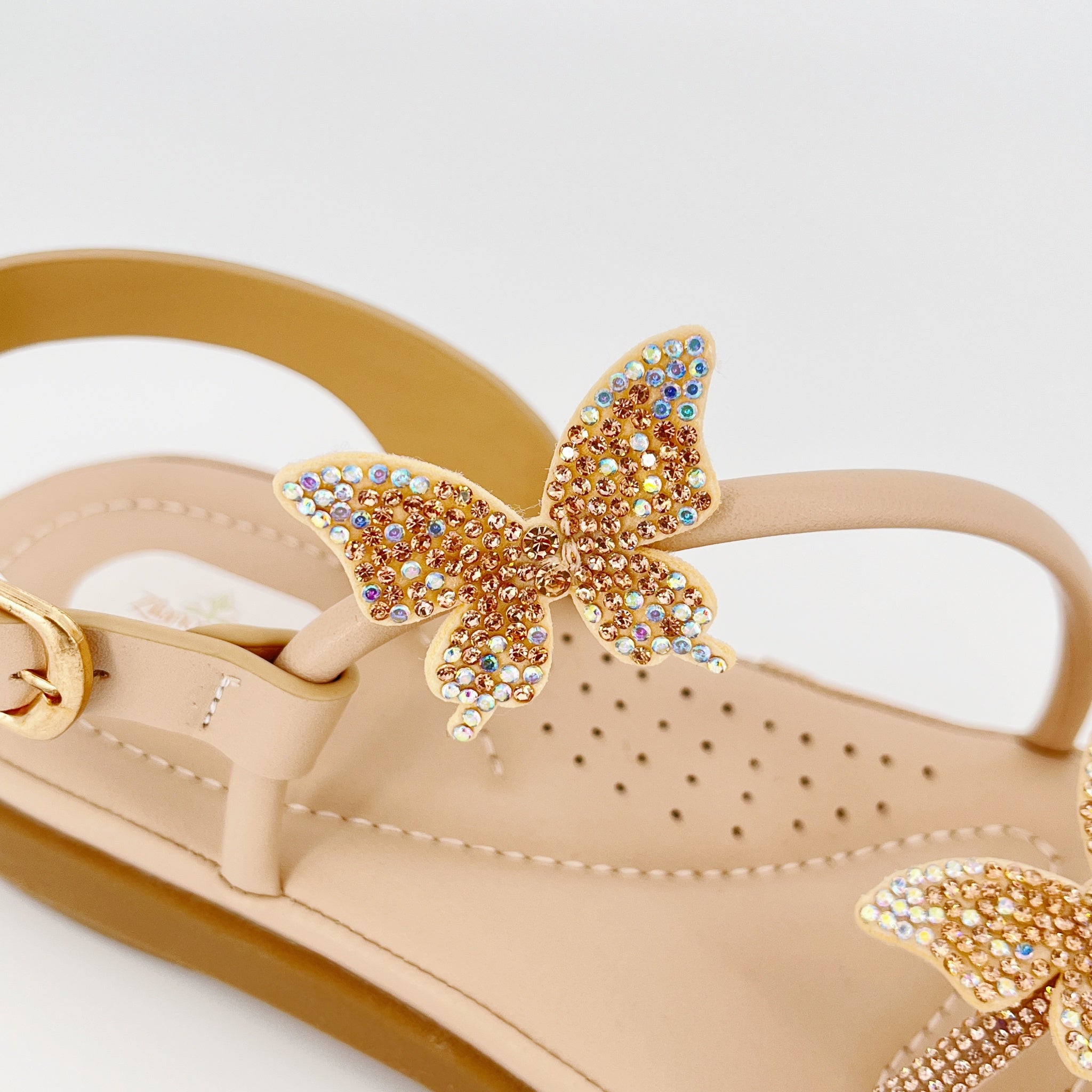 ZC Women's Dual Butterfly AB Crystal Twin-Band Toe-Ring Flat Sandals – Wholesale | Comfort Fit | Anti-Slip | Multi-Color Options