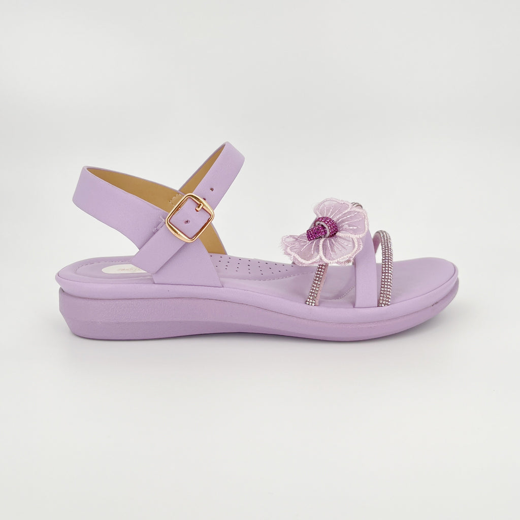 ZC Women's Floral Embroidered Rhinestone Flat Sandals – Wholesale | Comfort Fit | Multi-Color Options