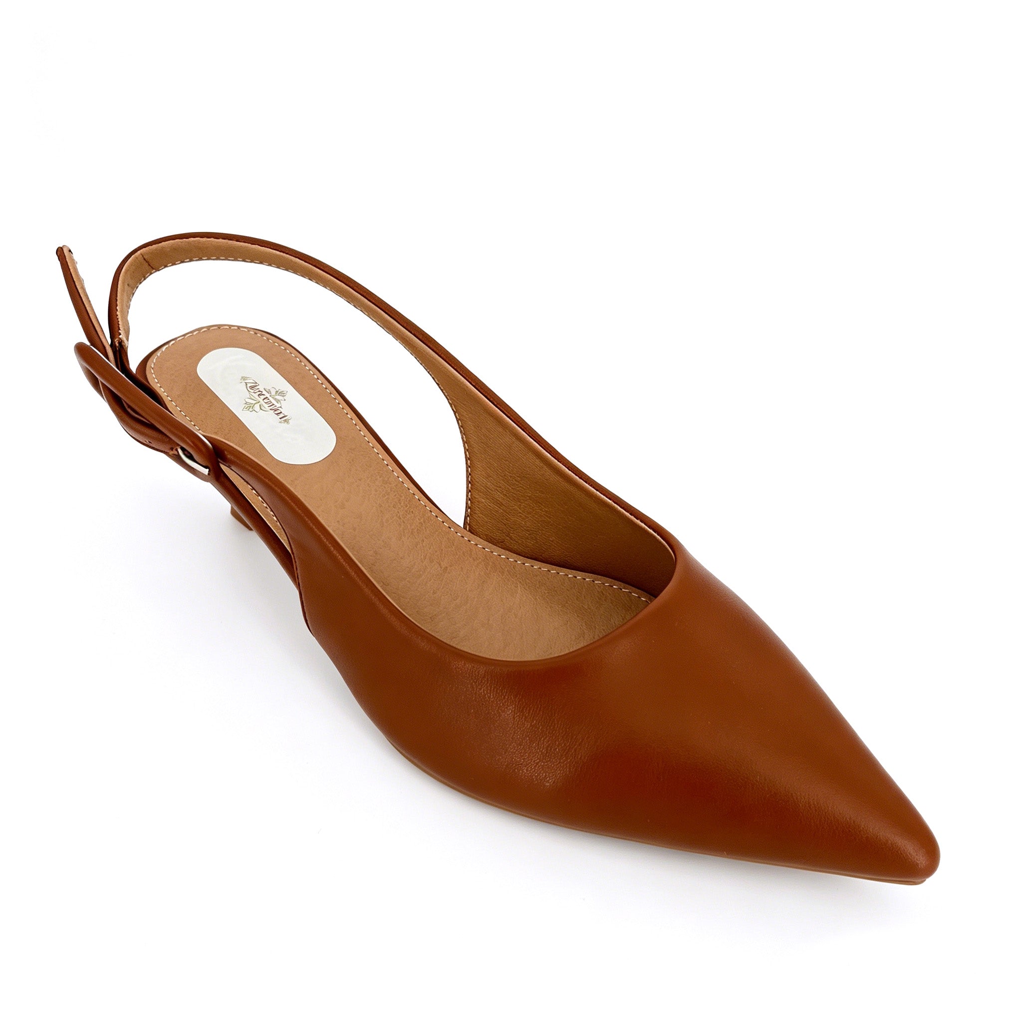 Women's Sculptured Spool Kitten Heel Slingback Pumps | Wholesale Comfort Heels | Multi-Color | EU 35–41