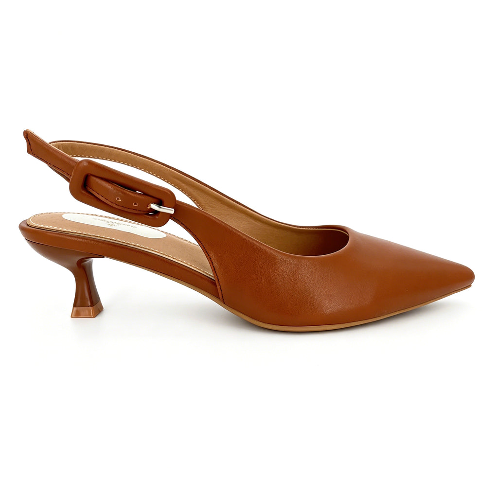 Women's Sculptured Spool Kitten Heel Slingback Pumps | Wholesale Comfort Heels | Multi-Color | EU 35–41