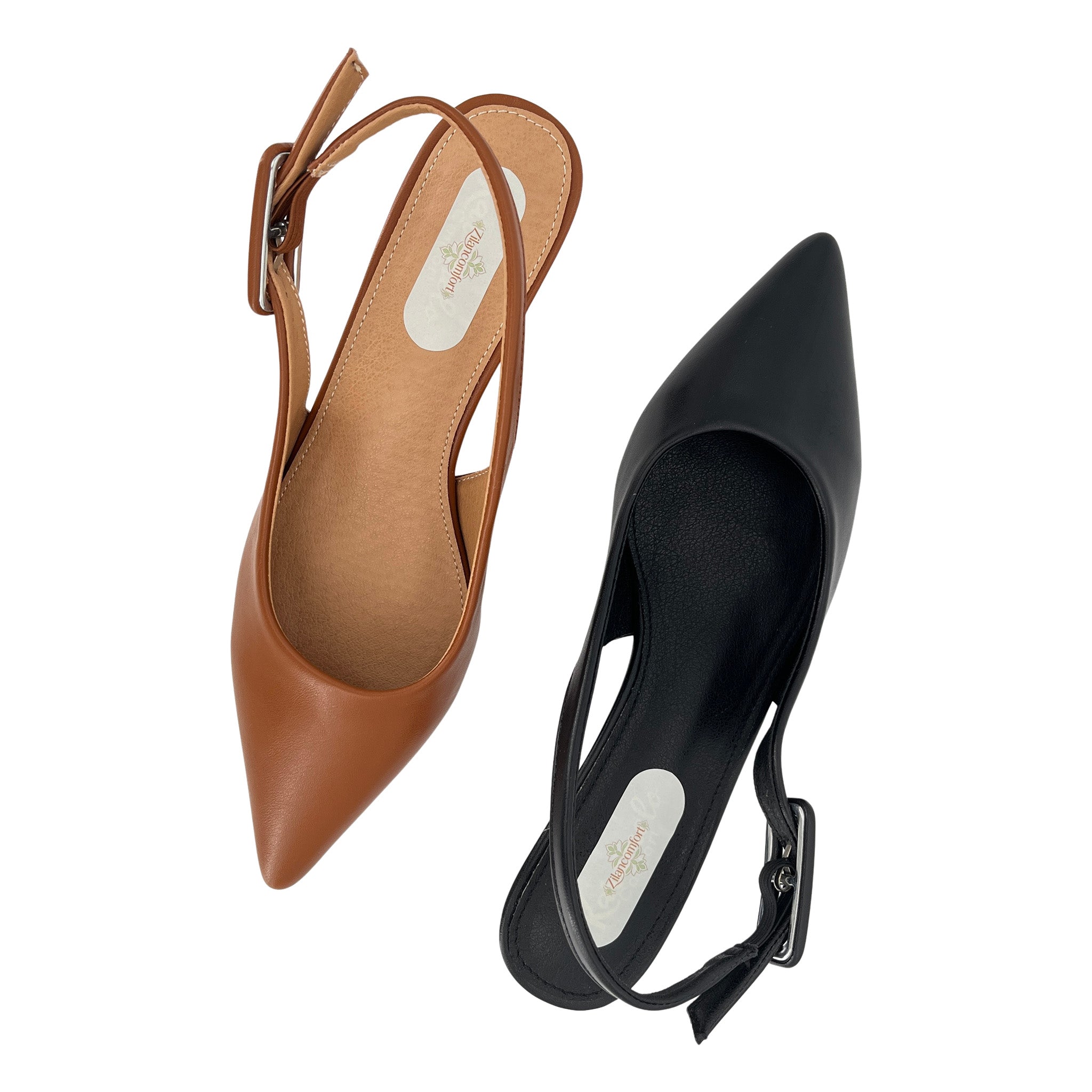 Women's Sculptured Spool Kitten Heel Slingback Pumps | Wholesale Comfort Heels | Multi-Color | EU 35–41