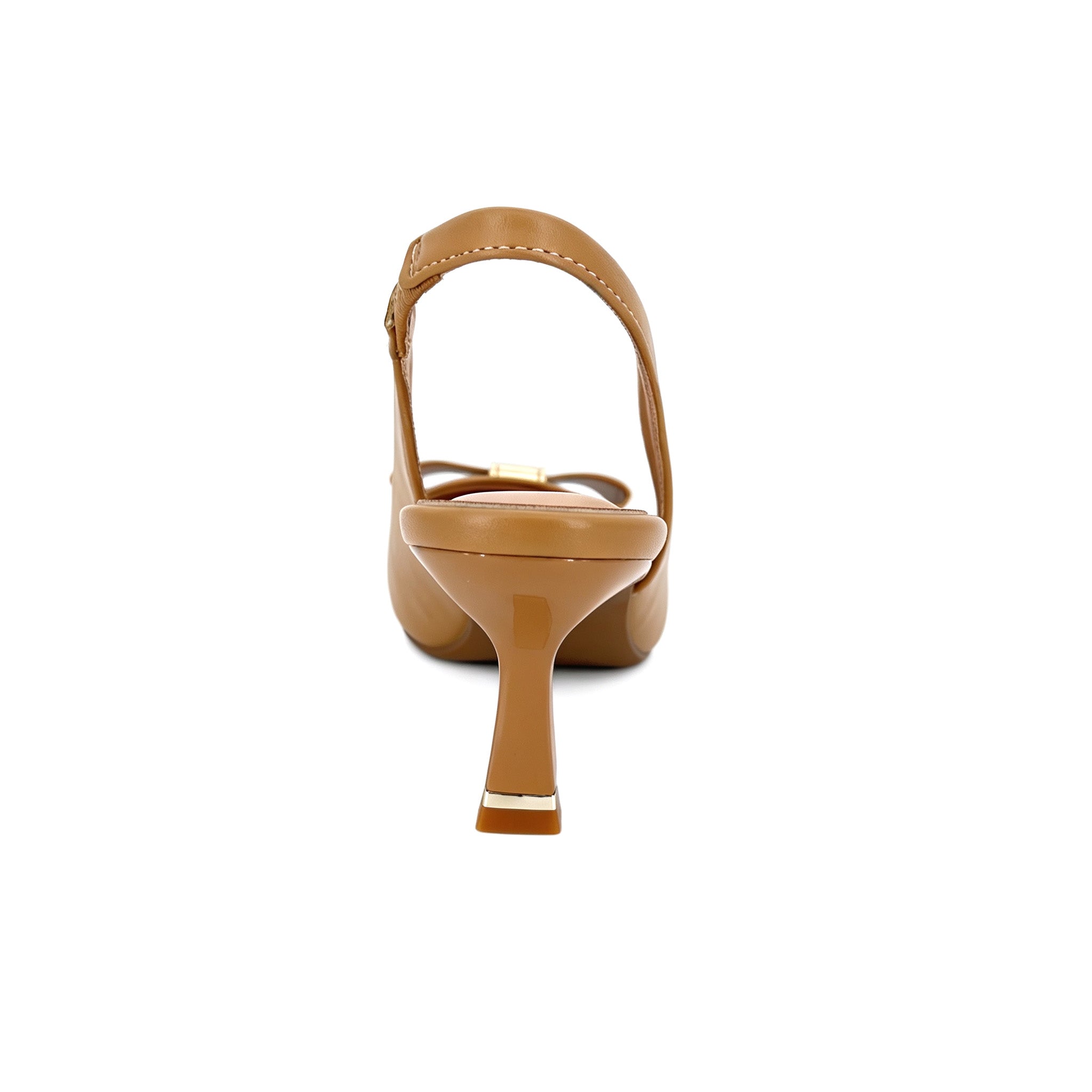 Women's Pointed-Toe Bow Kitten Heel Slingback Pumps with Gold Metal Knot | Wholesale Comfort Heels | Multi-Color | EU 35–41