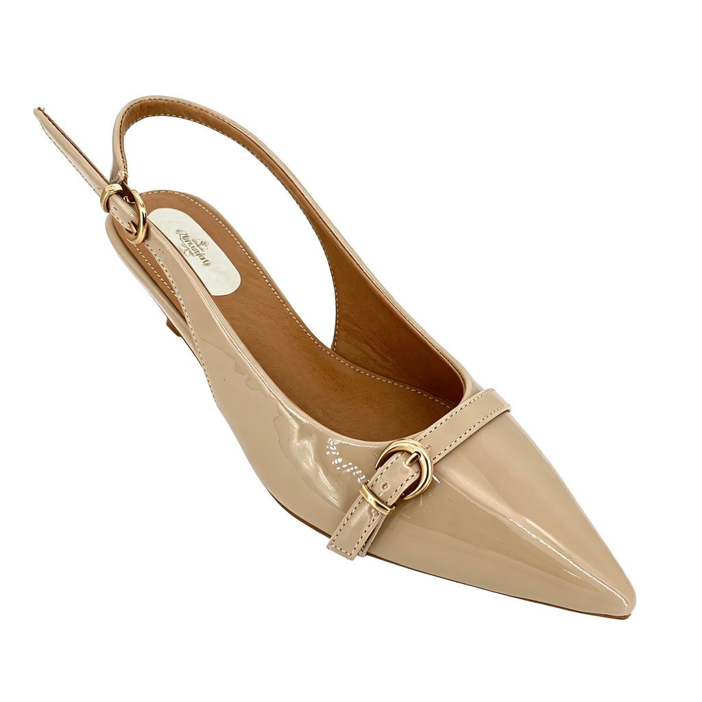 Zapatos de mujer con correa de hebilla de charol y tacón bajo | Venta al por mayor | Multicolor | Tallas EU 35-41