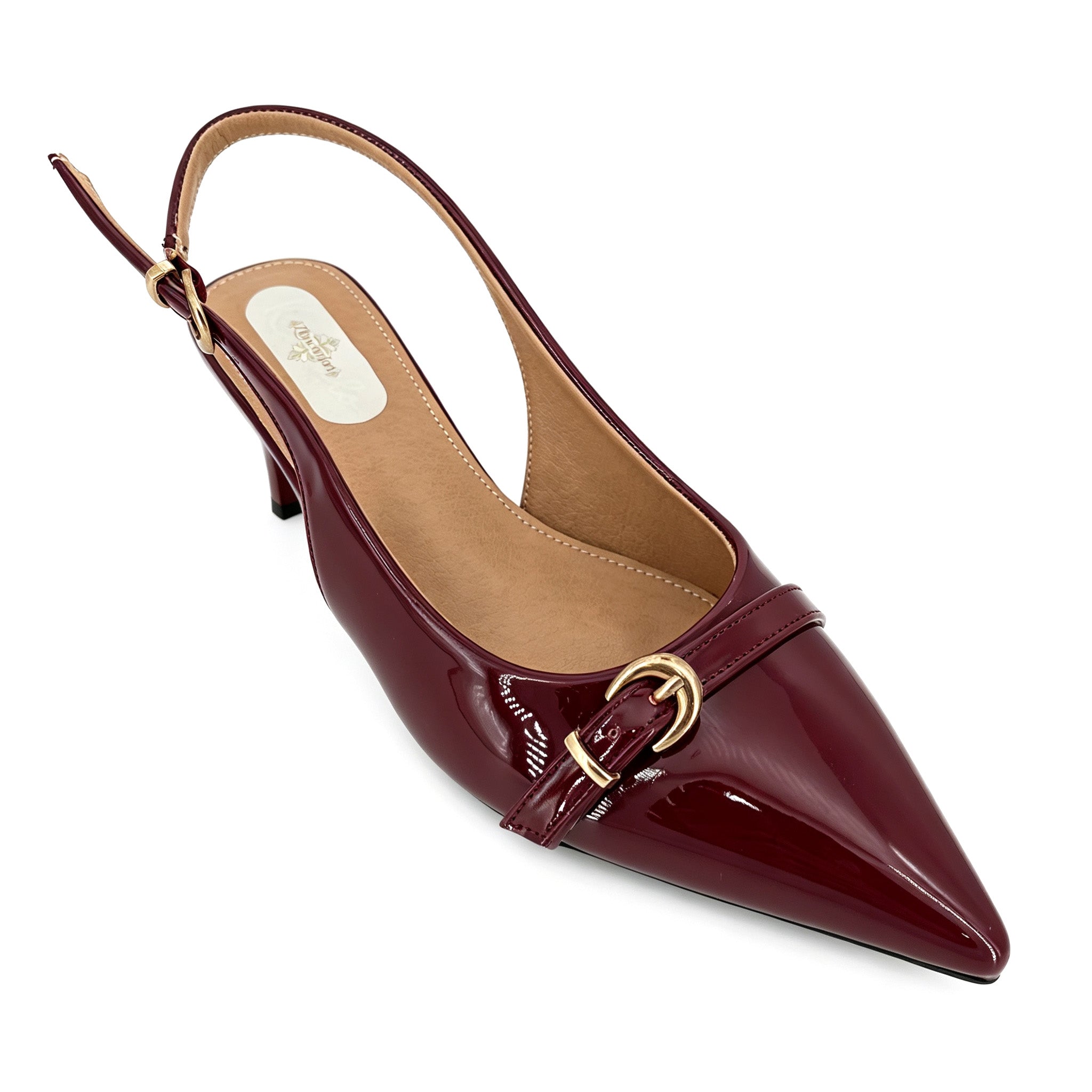 Zapatos de mujer con correa de hebilla de charol y tacón bajo | Venta al por mayor | Multicolor | Tallas EU 35-41