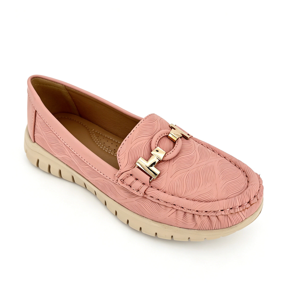 Women's Wave-Embossed H-Bit Loafer Moccasin Flats | Wholesale Comfort Flats | Multi-Color | EU 35–41