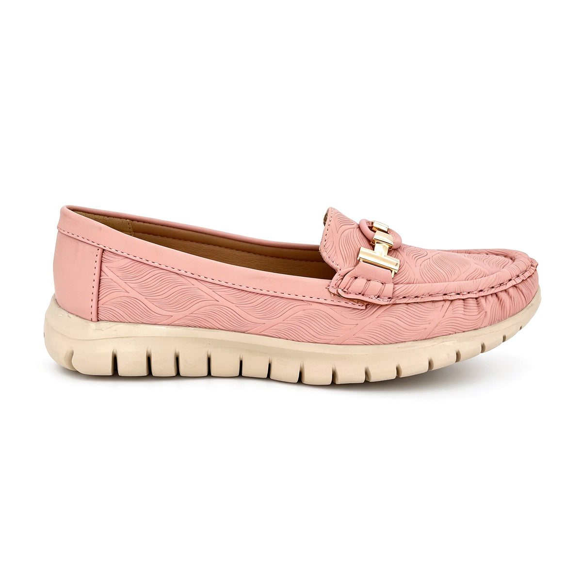 Women's Wave-Embossed H-Bit Loafer Moccasin Flats | Wholesale Comfort Flats | Multi-Color | EU 35–41