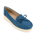 Mocasín Loafer Perforado de Mujer con Lazo y Suela de Plataforma | Zapatillas Planas Transpirables al Por Mayor | Multicolor | EU 35–41
