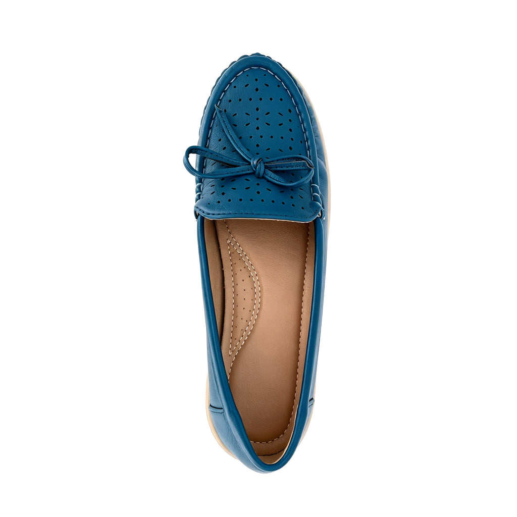 Mocasín Loafer Perforado de Mujer con Lazo y Suela de Plataforma | Zapatillas Planas Transpirables al Por Mayor | Multicolor | EU 35–41