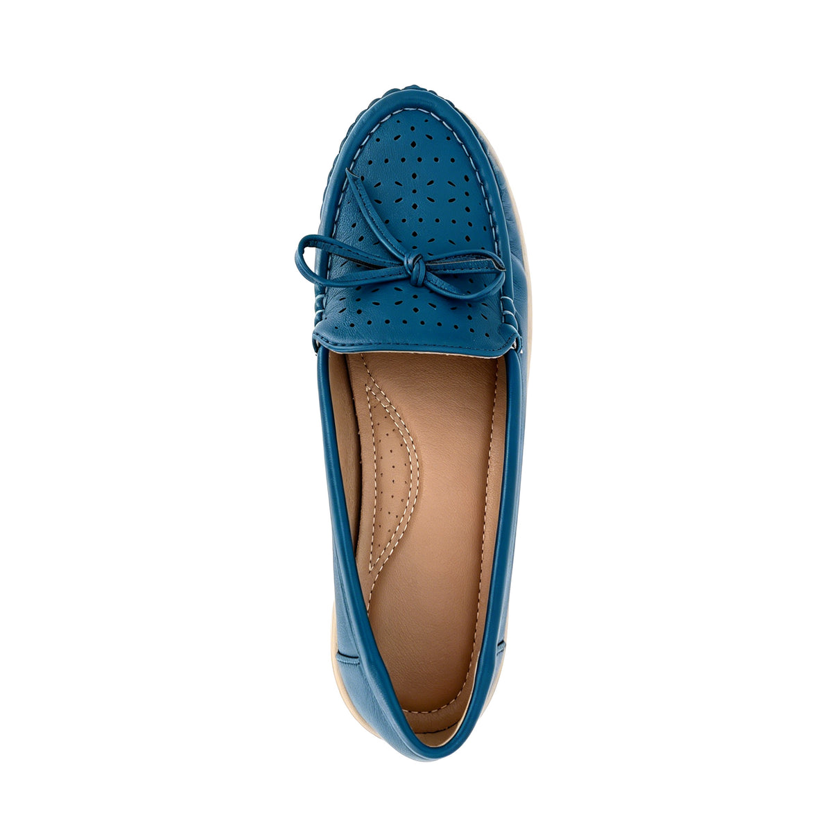 Mocasín Loafer Perforado de Mujer con Lazo y Suela de Plataforma | Zapatillas Planas Transpirables al Por Mayor | Multicolor | EU 35–41