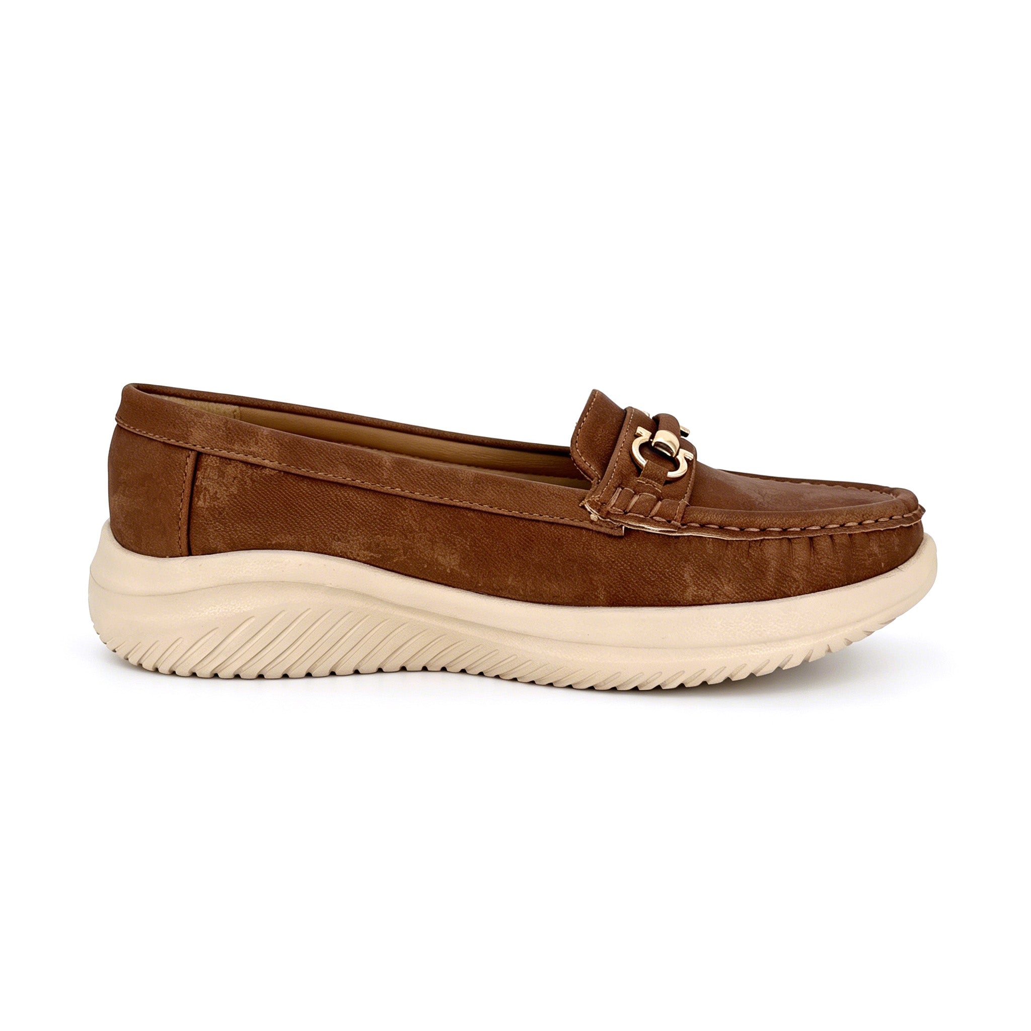 Women's Distressed Nubuck C-Bit Horsebit Loafer with Platform Sole | Wholesale Comfort Flats | Multi-Color | EU 35–41