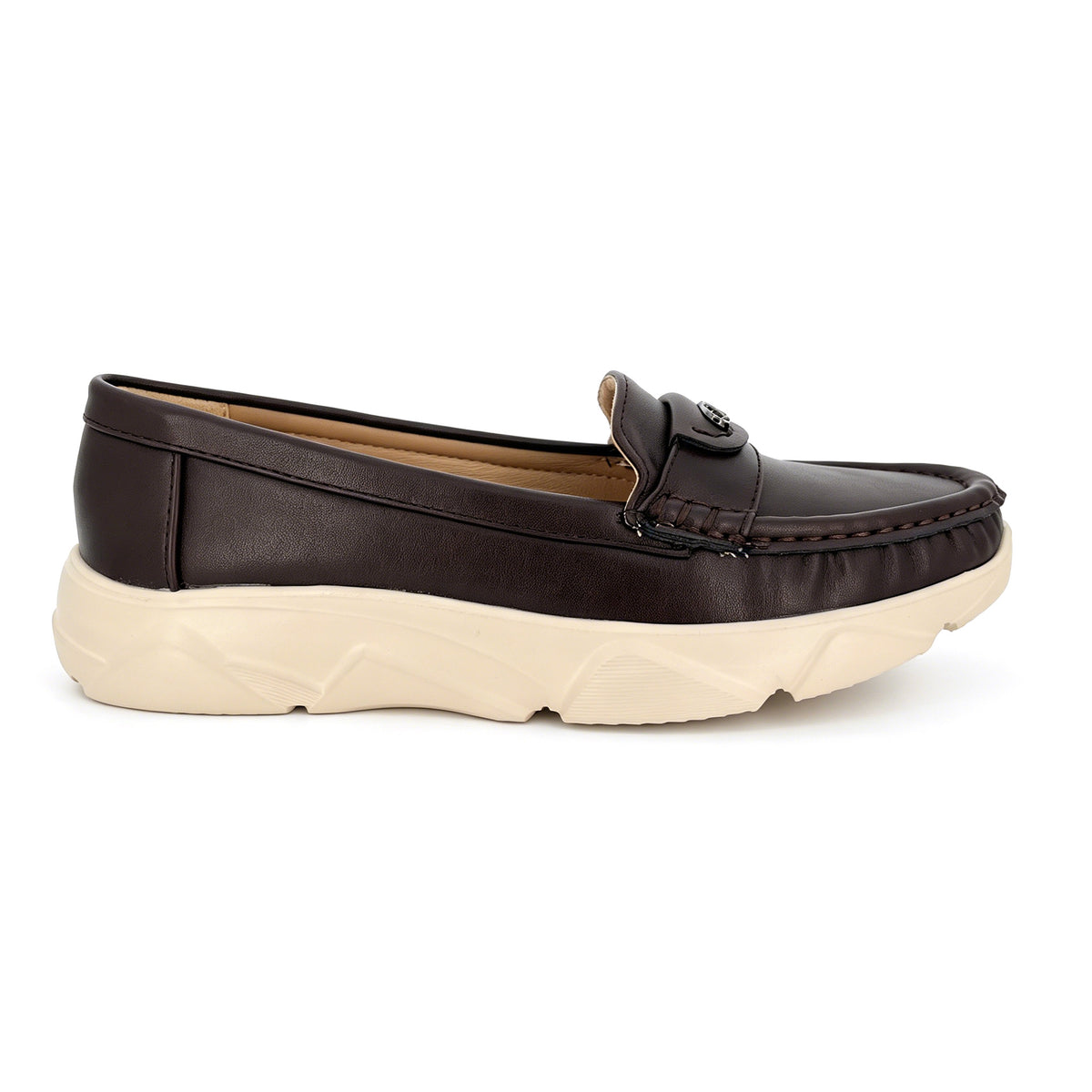 Women's Pointed-Toe Moccasin Loafer with Gunmetal Badge & Platform Sole | Wholesale Comfort Flats | Multi-Color | EU 35–41
