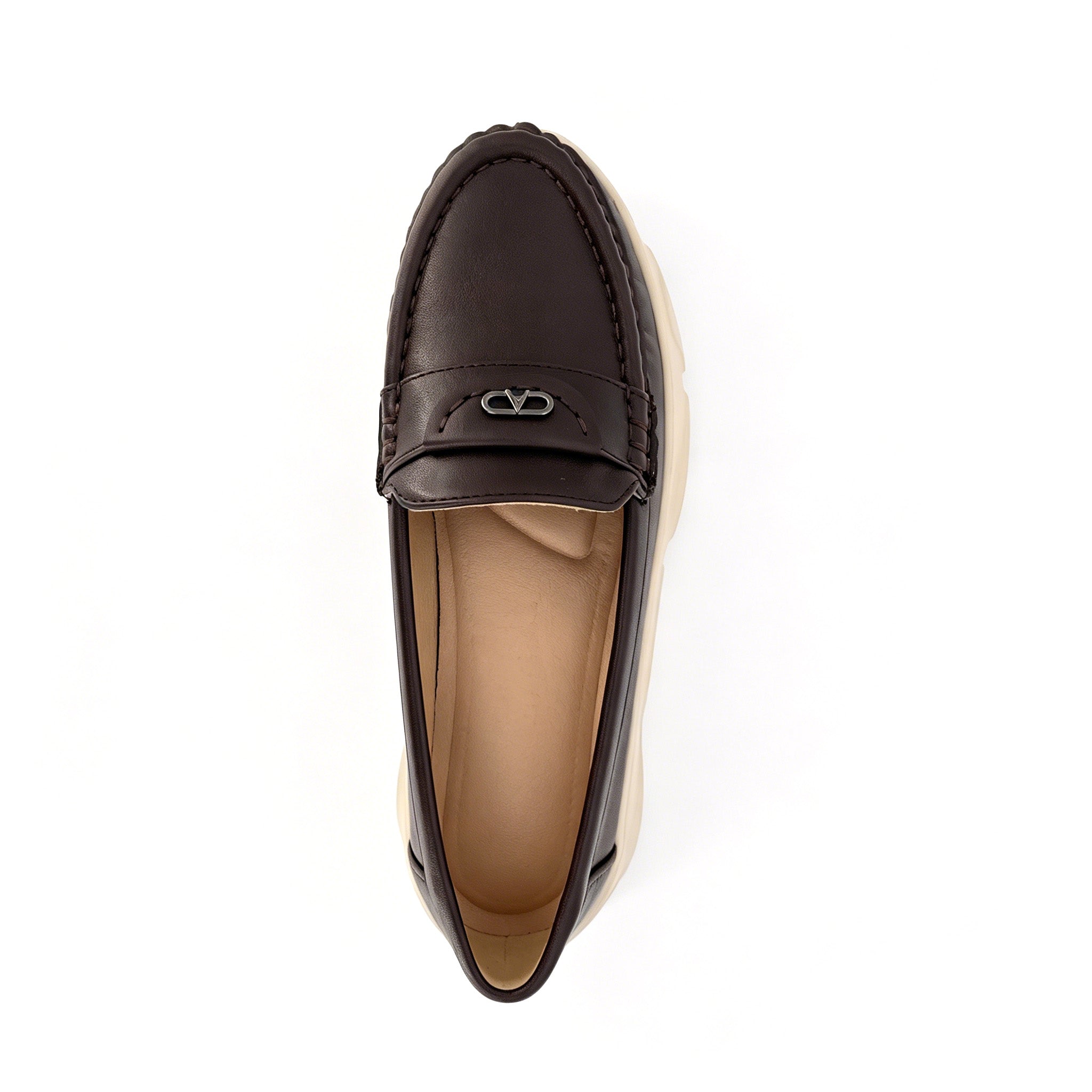 Women's Pointed-Toe Moccasin Loafer with Gunmetal Badge & Platform Sole | Wholesale Comfort Flats | Multi-Color | EU 35–41