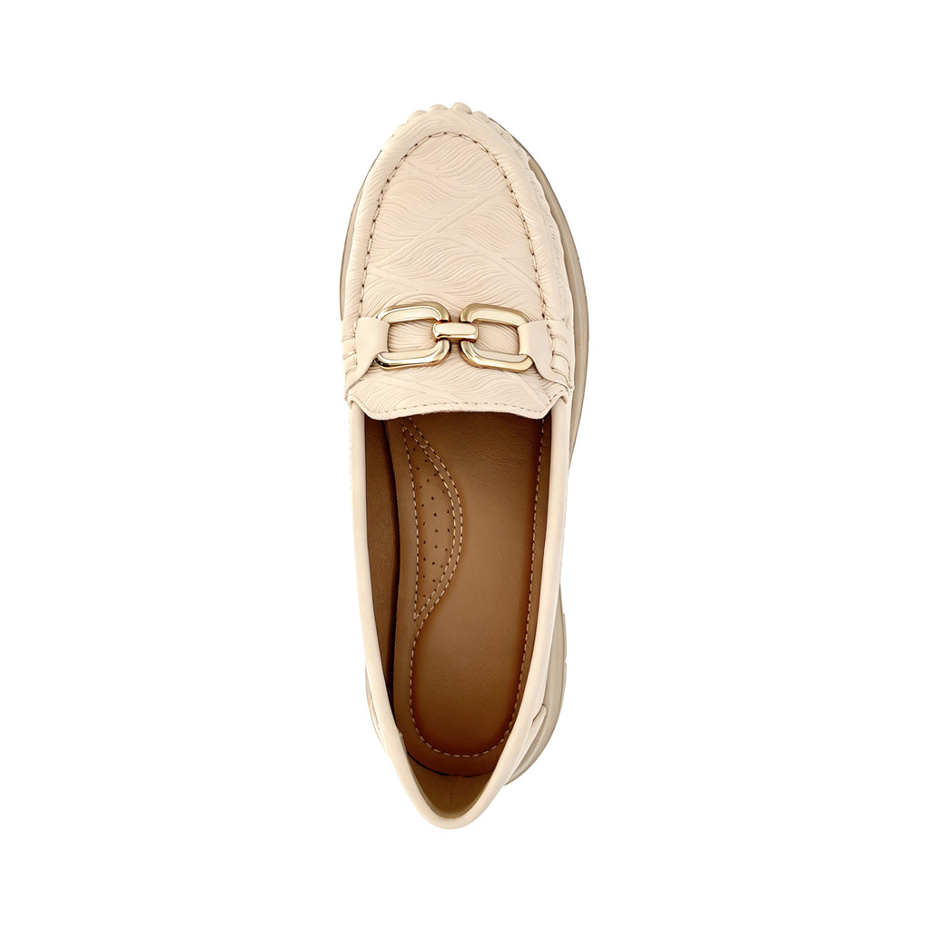 Women's Round-Toe Moccasin Loafer with Gold Chain Bit & Athletic Platform Sole | Wholesale Comfort Flats | Multi-Color | EU 35–41