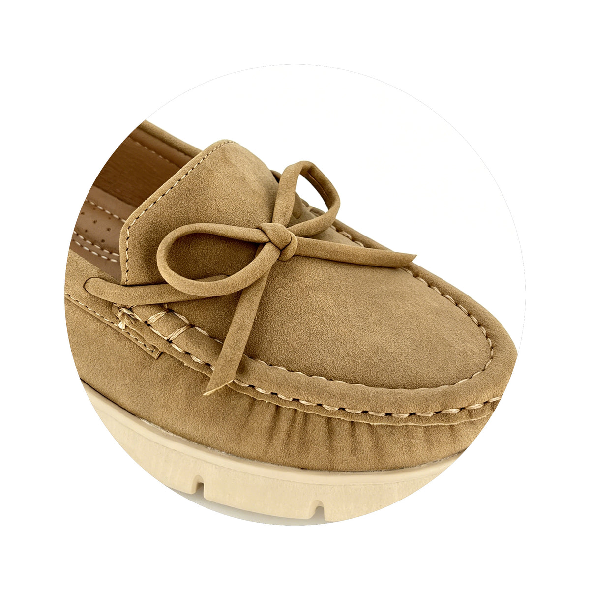 Women's Round-Toe Moccasin Loafer with Leather Bow Tie & Sporty Platform Sole | Wholesale Comfort Flats | Multi-Color | EU 35–41