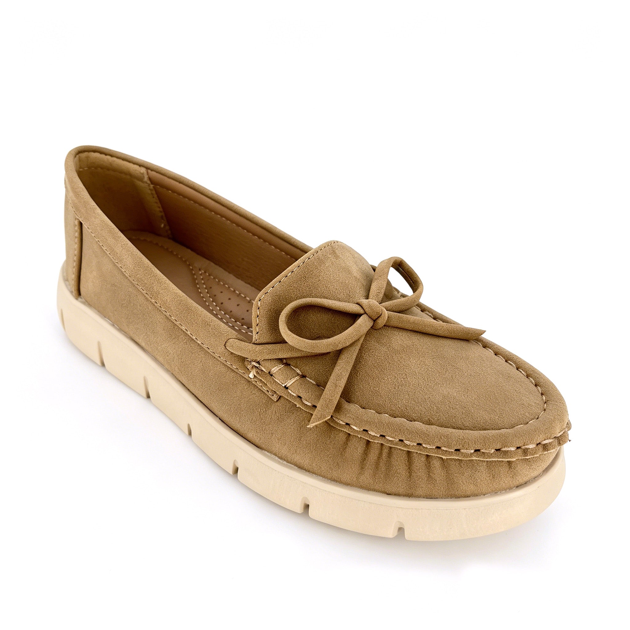 Women's Round-Toe Moccasin Loafer with Leather Bow Tie & Sporty Platform Sole | Wholesale Comfort Flats | Multi-Color | EU 35–41