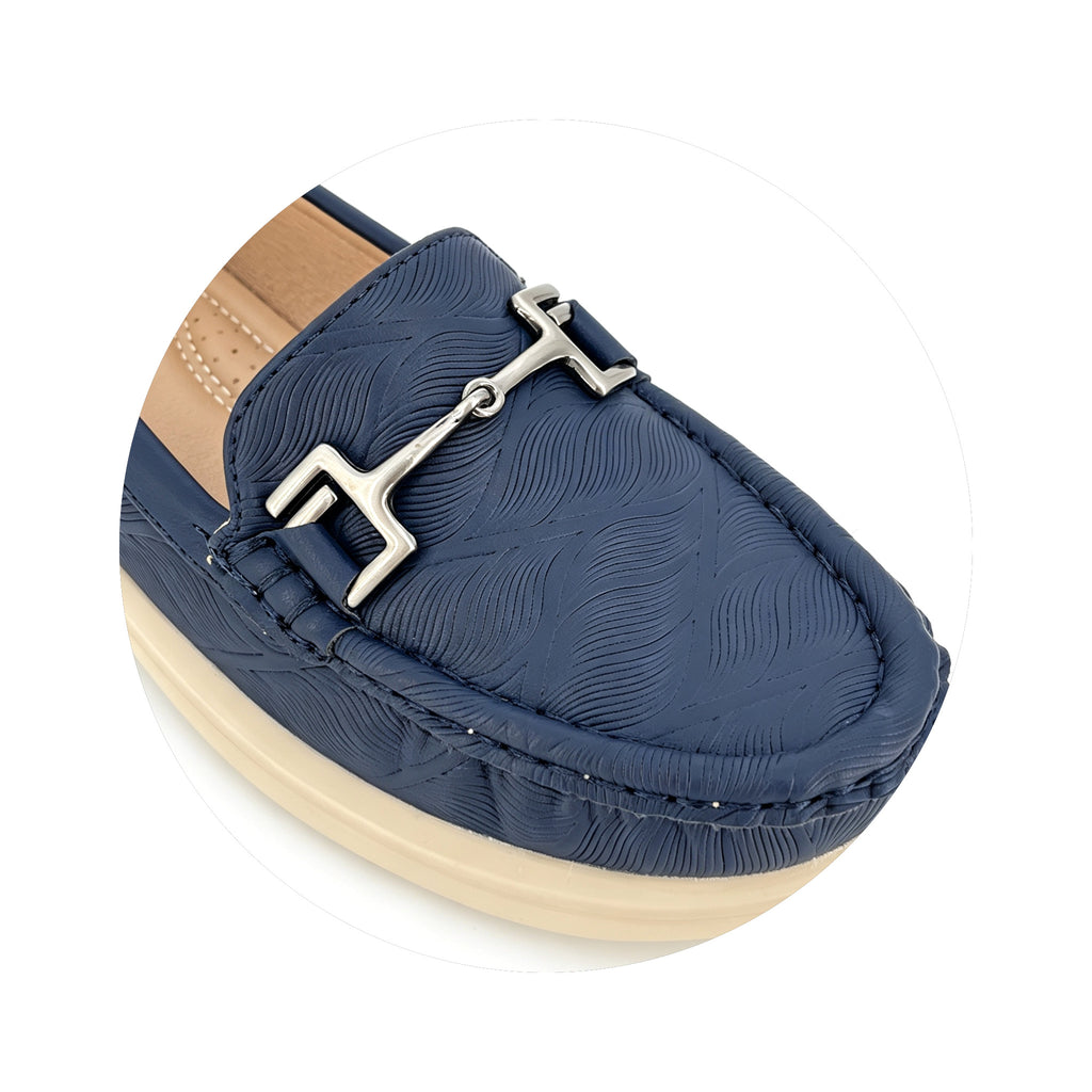 Women's Round-Toe Moccasin Loafer with Silver Horsebit Buckle & Platform Sole | Wholesale Comfort Flats | Multi-Color | EU 35–41