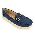 Women's Round-Toe Moccasin Loafer with Silver Horsebit Buckle & Platform Sole | Wholesale Comfort Flats | Multi-Color | EU 35–41