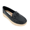 Women's Round-Toe Moccasin Loafer with Matte Black Chain Bit & Chunky Platform Sole | Wholesale Comfort Flats | Multi-Color | EU 35–41