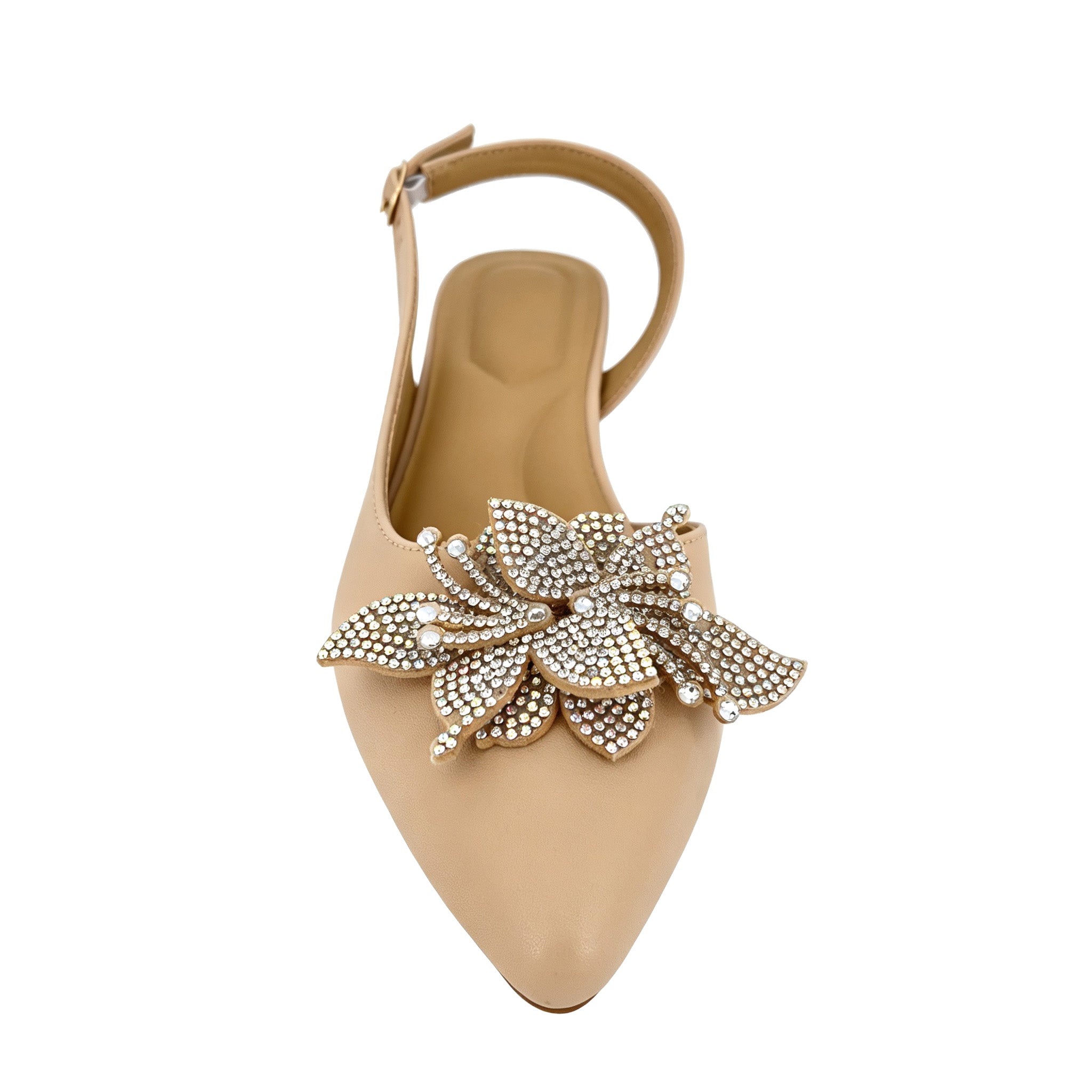 Zapatos de tacón bajo con mariposa de cristal en punta para mujer | Tacones al por mayor para ocasiones | Varios colores | EU 35–41