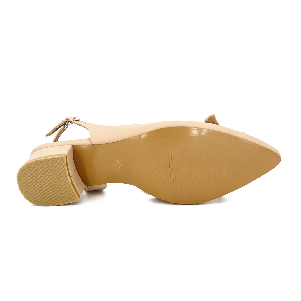 Zapatos de tacón bajo con mariposa de cristal en punta para mujer | Tacones al por mayor para ocasiones | Varios colores | EU 35–41