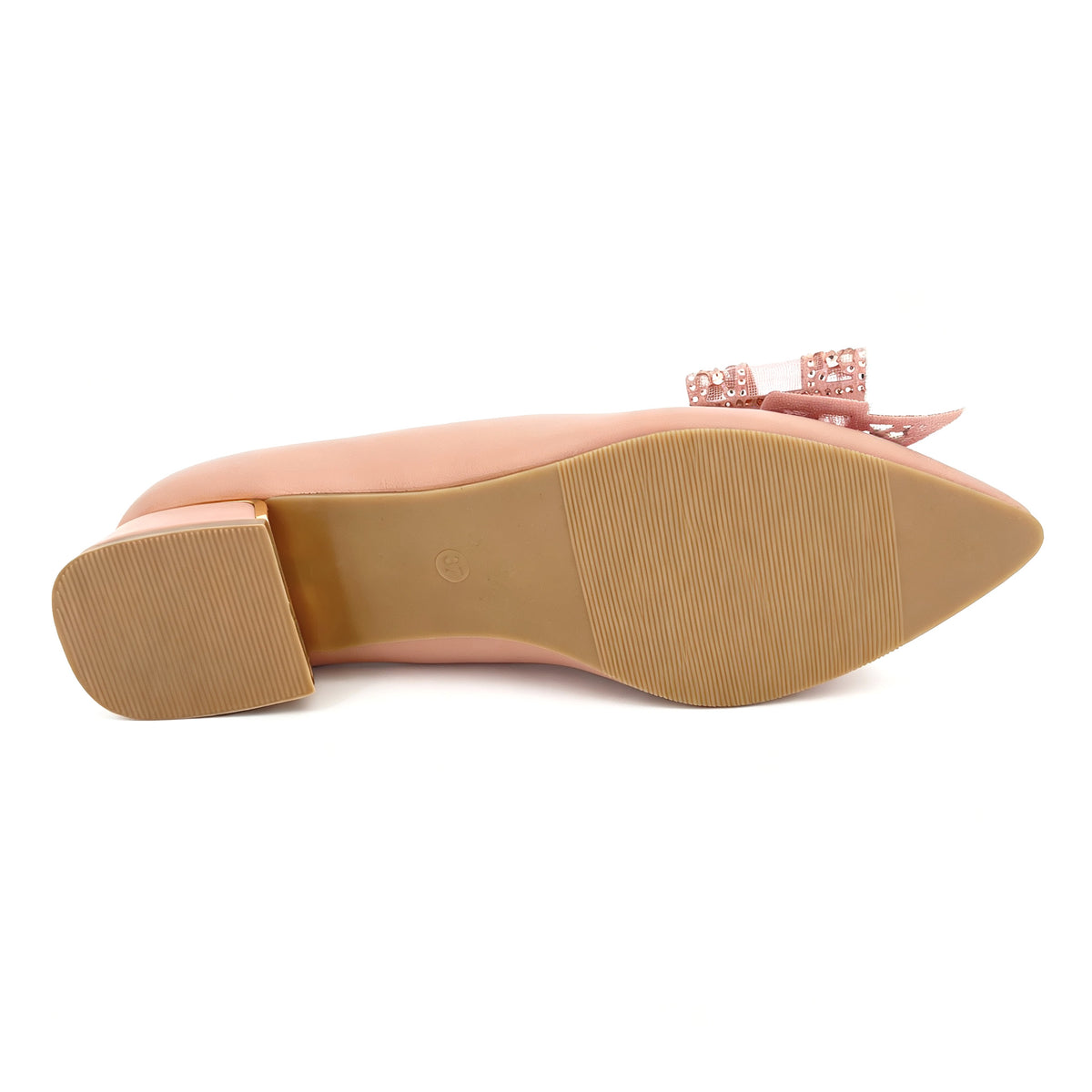 Zapatos de tacón bajo con lazo de encaje de cristal y punta fina para mujer | Tacones al por mayor para ocasiones | Multicolor | Tallas EU 35–41