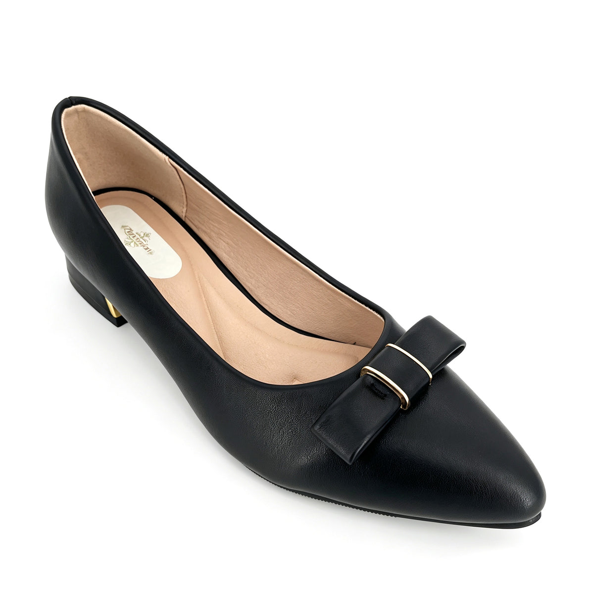 Zapatos de tacón bajo con punta fina y detalle de lazo para mujer | Tacones cómodos al por mayor | Varios colores | Tallas EU 35–41