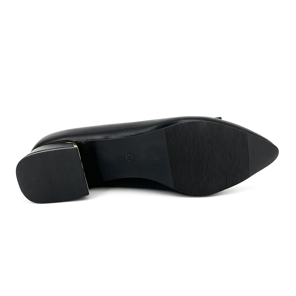Women's Pointed-Toe Low Block Heel Pumps with Bow Detail | Wholesale Comfort Heels | Multi-Color | EU 35–41