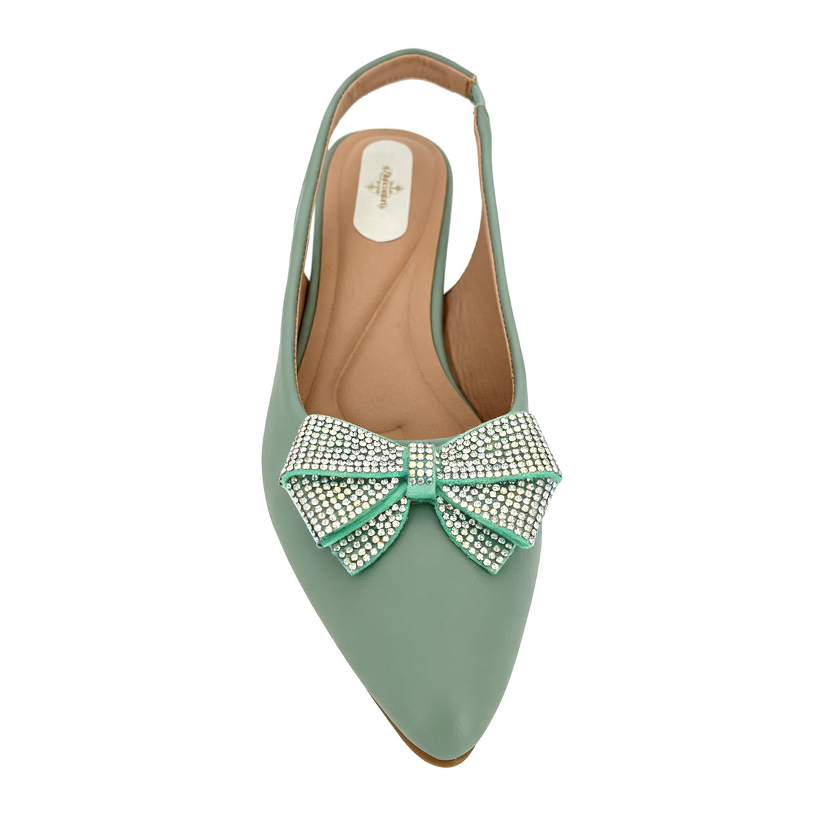 Zapatos de tacón bajo con tira trasera y lazo de diamantes de imitación de cristal para mujer | Venta al por mayor | Multicolor | Tallas EU 35–41