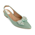 Zapatos de tacón bajo con tira trasera y lazo de diamantes de imitación de cristal para mujer | Venta al por mayor | Multicolor | Tallas EU 35–41