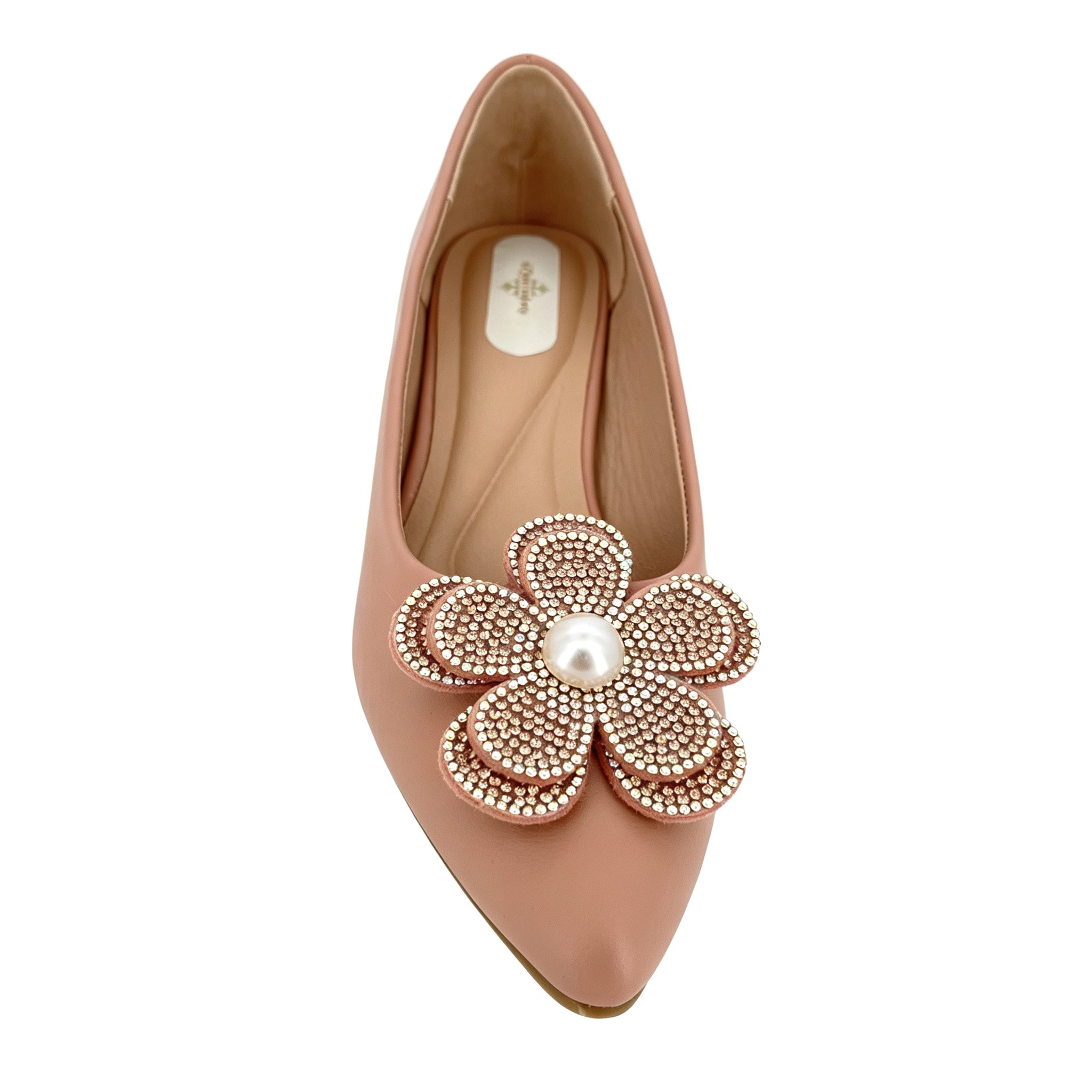 Zapatos de tacón bajo con diseño de flor de perlas y cristales para mujer | Tacones cómodos al por mayor | Varios colores | EU 35–41