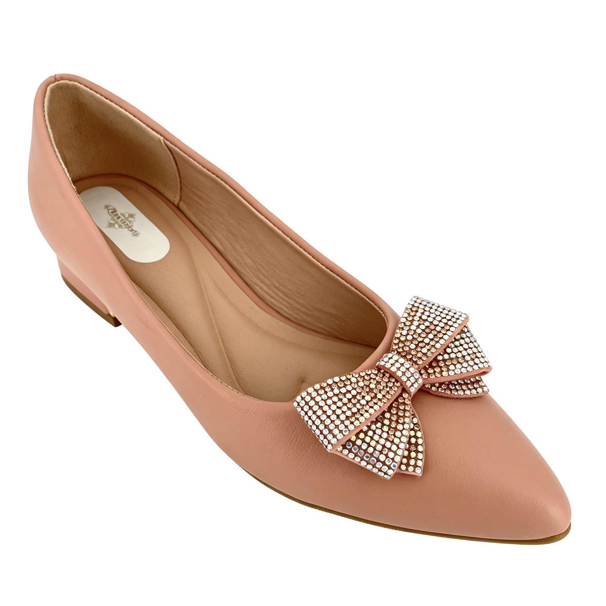 Zapatos de tacón bajo de bloque con lazo de cristal de dos tonos para mujer | Tacones cómodos al por mayor | Multicolor | Tallas EU 35–41