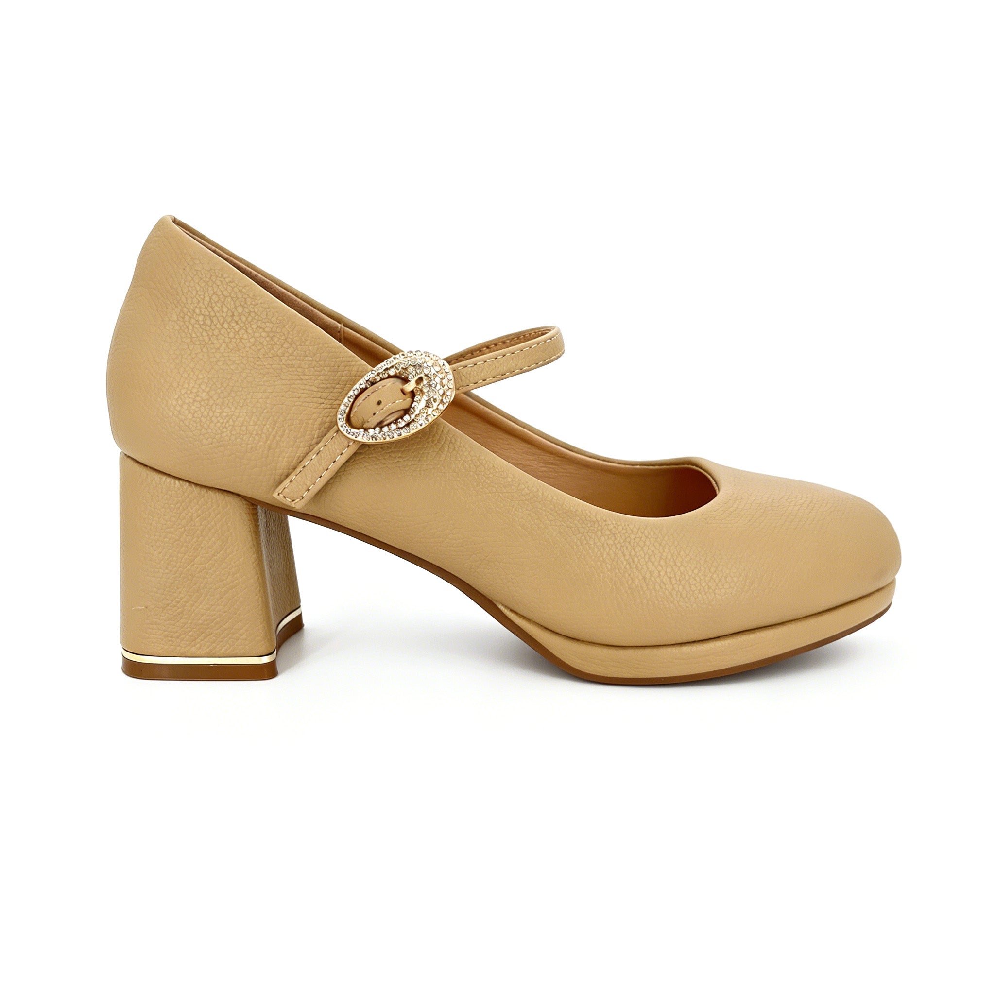 Women's Crystal Buckle Mary Jane Block Heel Pumps | Wholesale Comfort Heels | Multi-Color | EU 35–41
