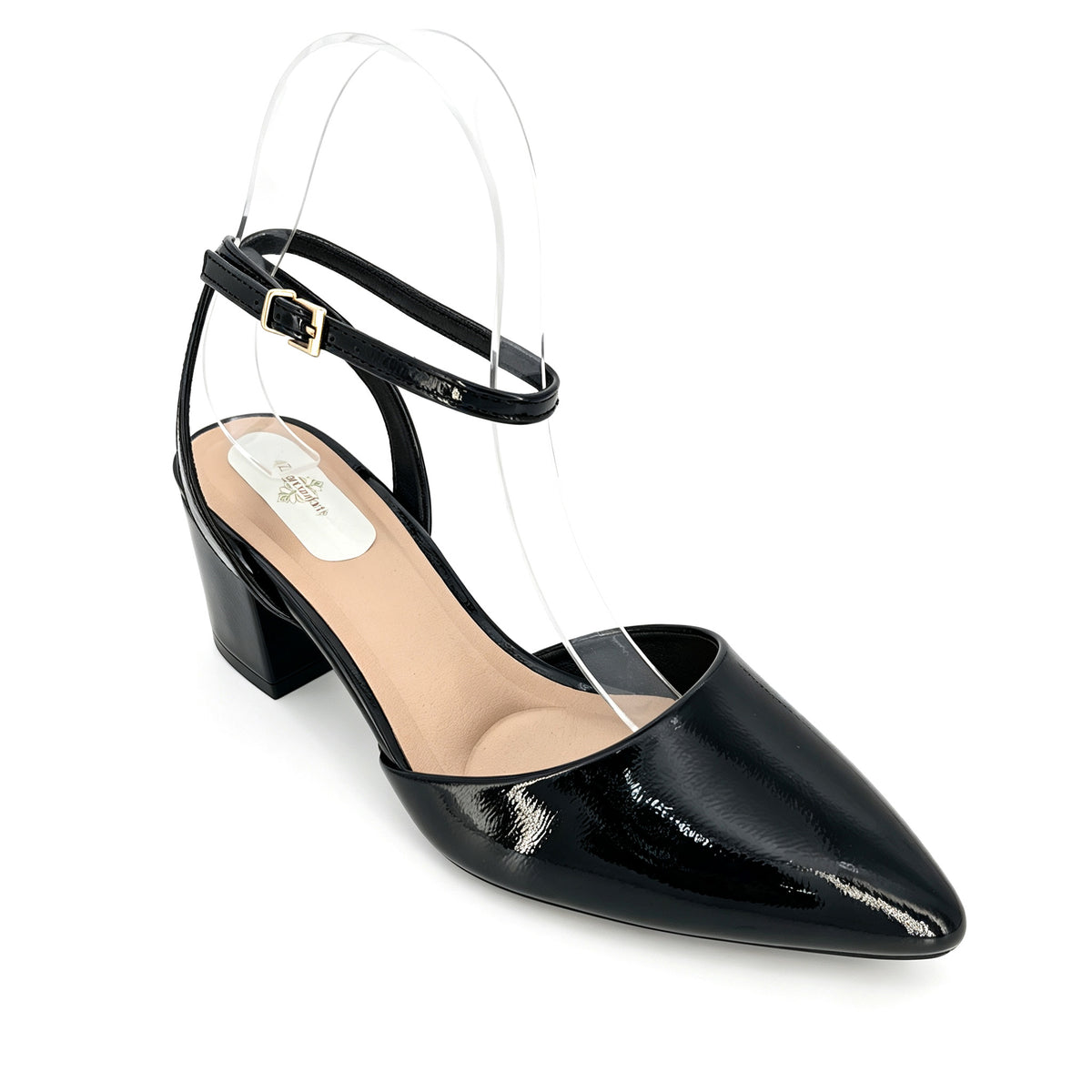 Women's Crinkled Patent Ankle Strap Mid Block Heel Shoes | Wholesale | Multi-Color | EU 35–41