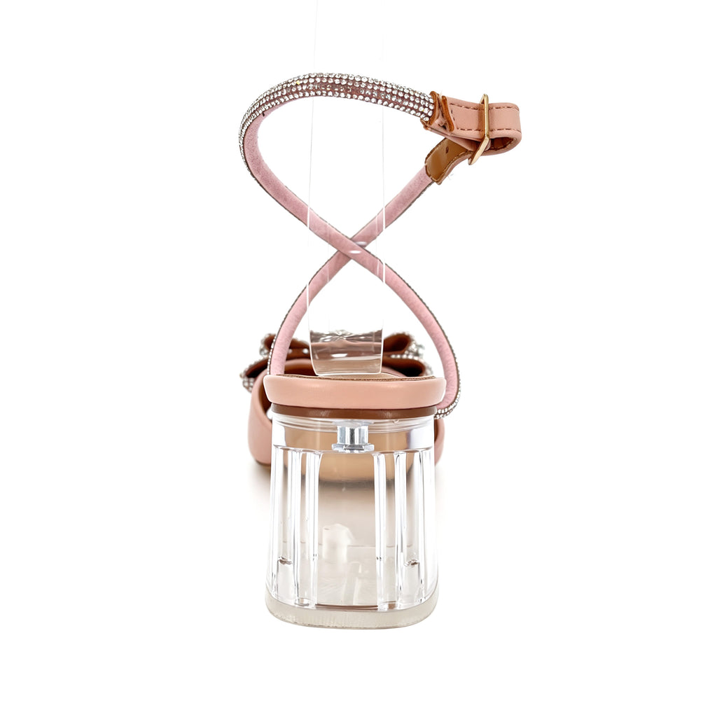 Sandalias de tacón de bloque transparente con lazo de cristal para mujer | Mayorista | Varios colores | Tallas EU 35–41