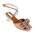 Sandalias de tacón de bloque transparente con lazo de cristal para mujer | Mayorista | Varios colores | Tallas EU 35–41