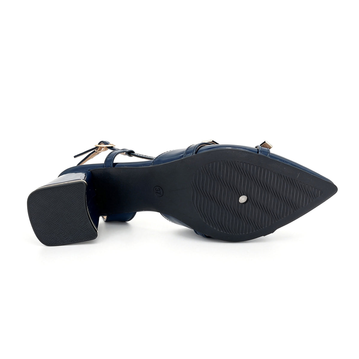 Zapatos de tacón medio con doble hebilla cruzada y pulsera trasera para mujer, charol | Venta al por mayor | Multicolor | Tallas EU 35–41