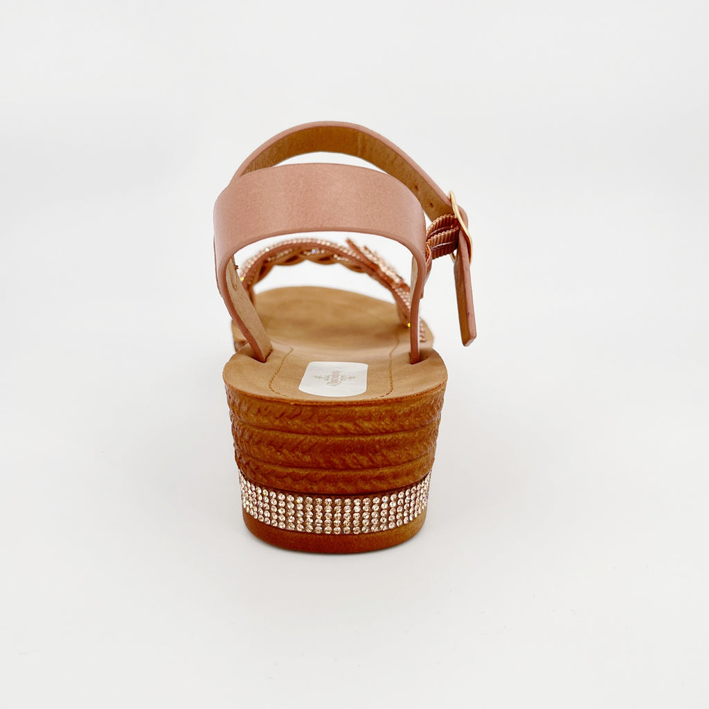 ZC Women's Crystal Braid & Butterfly Wedge Sandals – Wholesale | Comfort Fit | Multi-Color Options