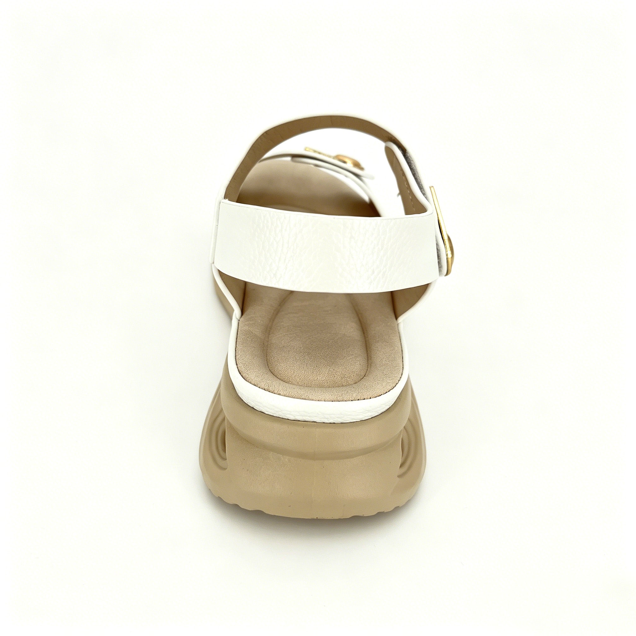 Women's Double-Strap Wedge Sandals with Gold U-Turn Clasp | Air-Cushion Platform