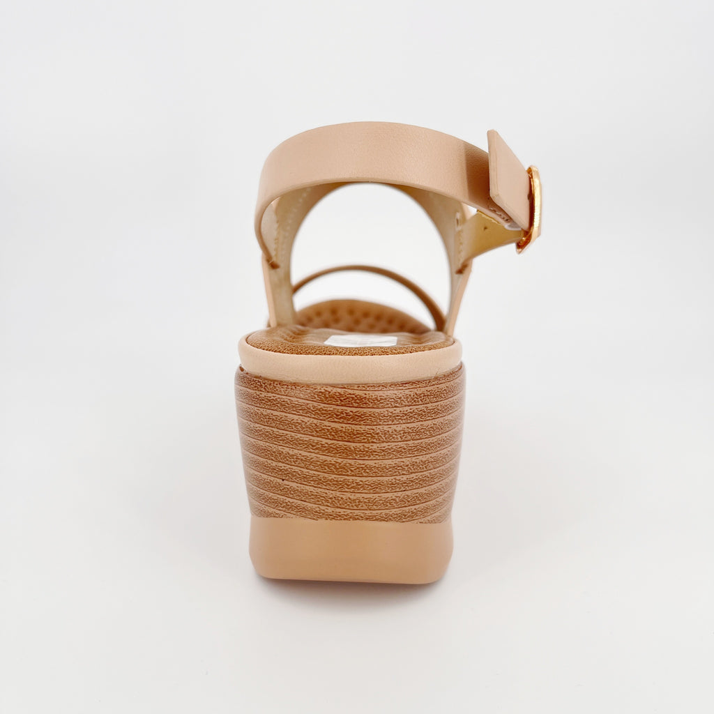 ZC Women's Dual-Texture Double-Band Wood-Grain Wedge Sandals – Wholesale | Comfort Fit | Multi-Color Options