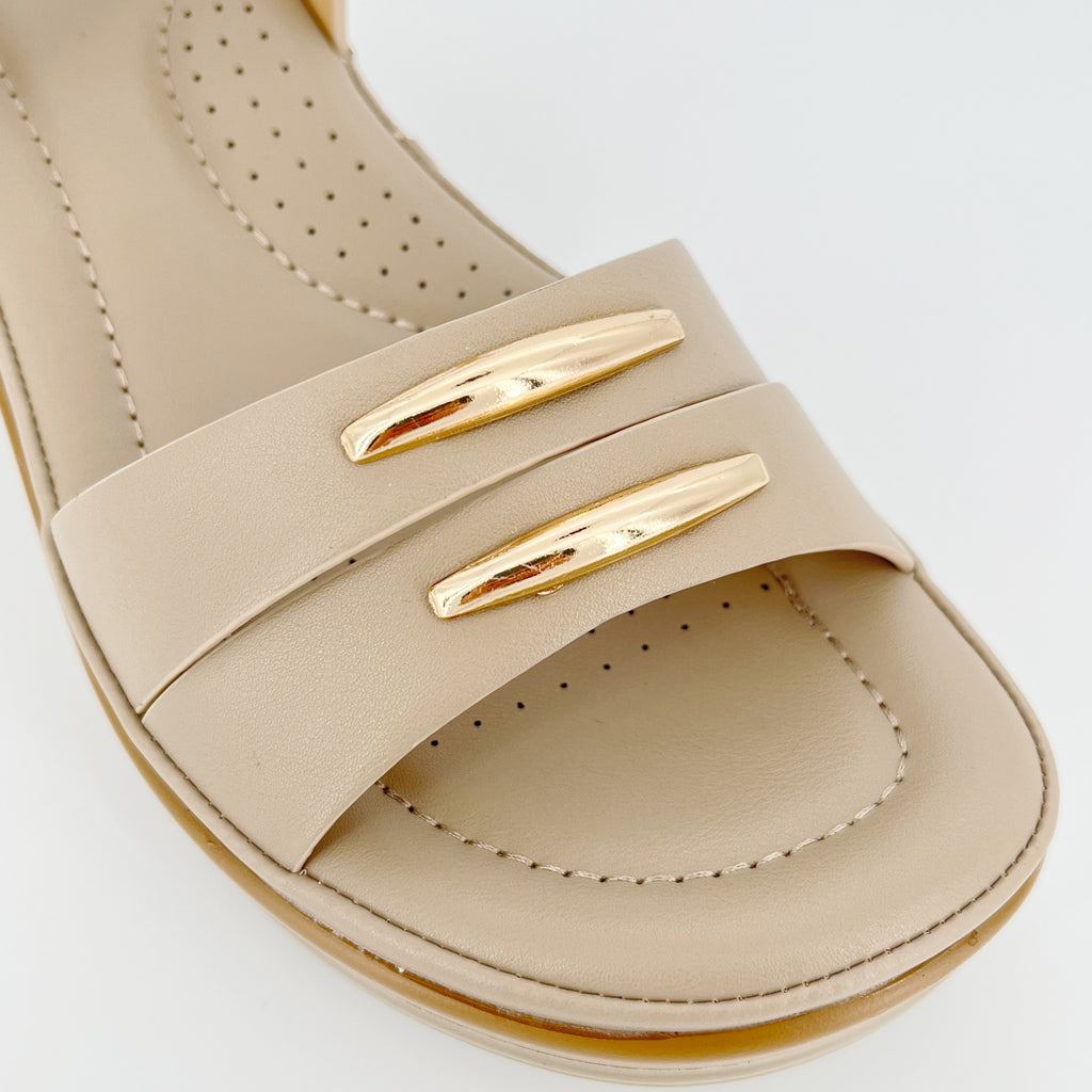 ZC Women's Dual Metal Bar Wedge Sandals – Wholesale | Comfort Fit | Multi-Color Options