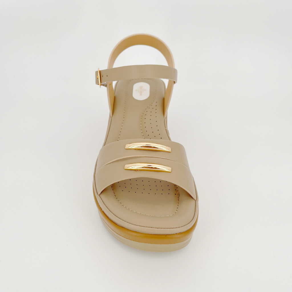 ZC Women's Dual Metal Bar Wedge Sandals – Wholesale | Comfort Fit | Multi-Color Options