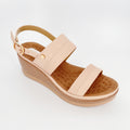 ZC Women's Dual-Texture Double-Band Wood-Grain Wedge Sandals – Wholesale | Comfort Fit | Multi-Color Options
