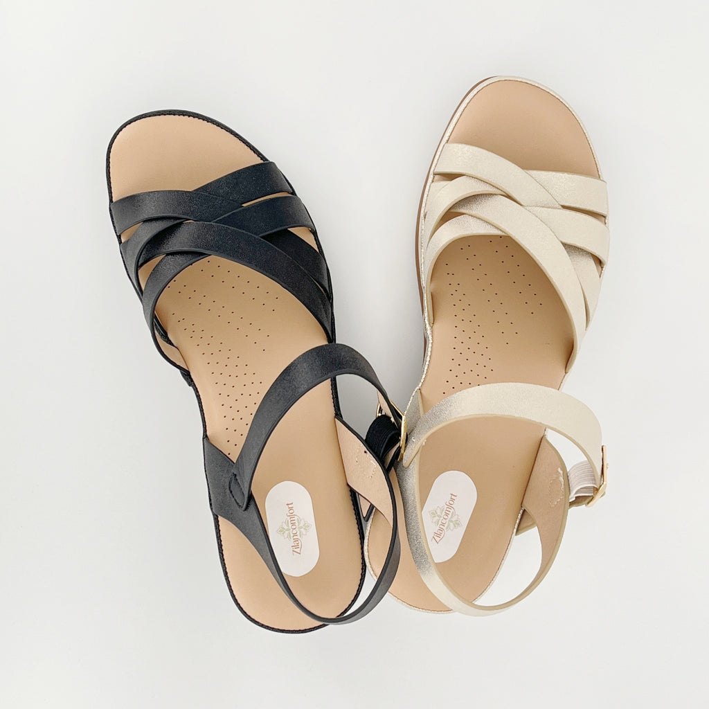 ZC Women's Woven Cross-Strap Wedge Sandals – Wholesale | Comfort Fit | Multi-Color Options